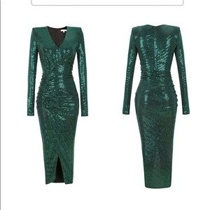 Sequined green dress .size 00